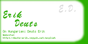 erik deuts business card